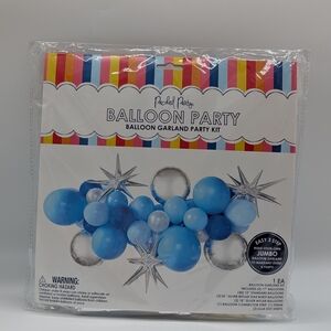Packed Party Fashion Balloon Garland Kit - Blue and Silver